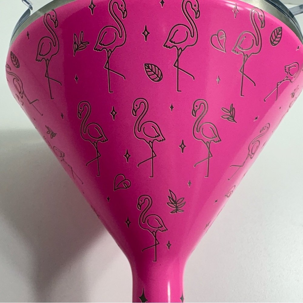 Orca Pink Flamingo Martini Glass Insulated with Lid - Picture 2 of 8